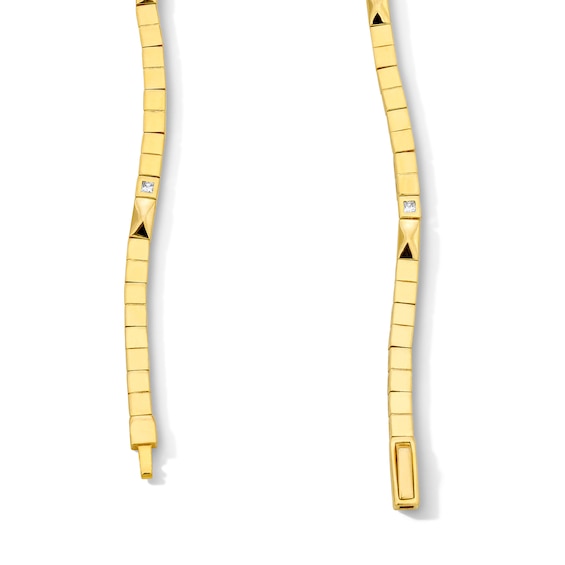 1/2 CT. T.w. Princess-Cut Lab-Grown Diamond Link Necklace in Sterling Silver with 18K Gold Plate (F/Vs2) - 15.5"