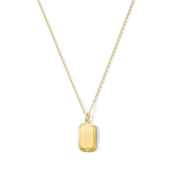 Geometric Dog Tag Necklace in Sterling Silver with 18K Gold Plate - 20"