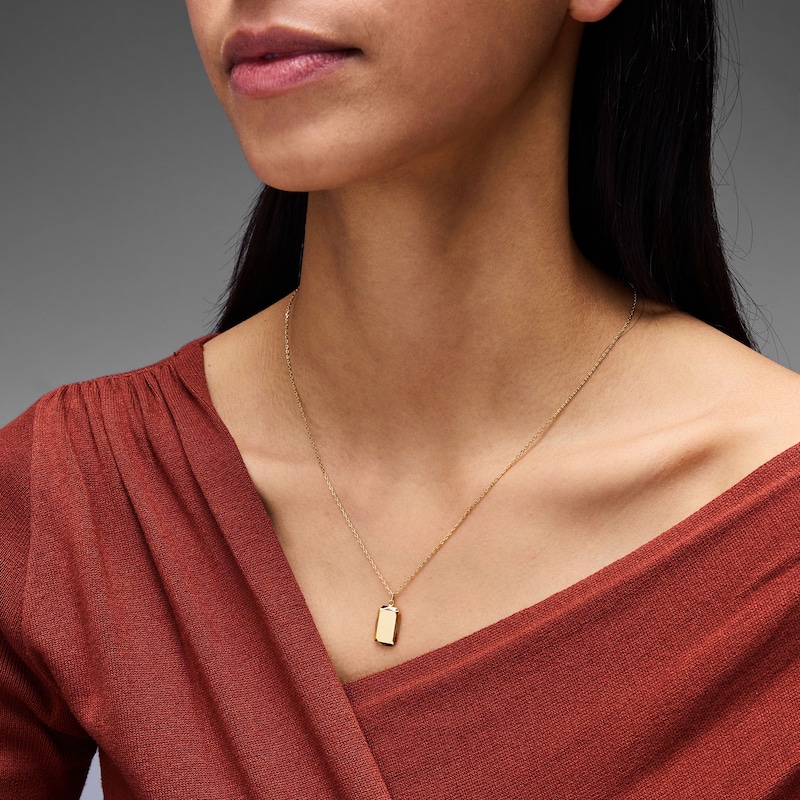 Main Image 2 of Geometric Dog Tag Necklace in Sterling Silver with 18K Gold Plate - 20"