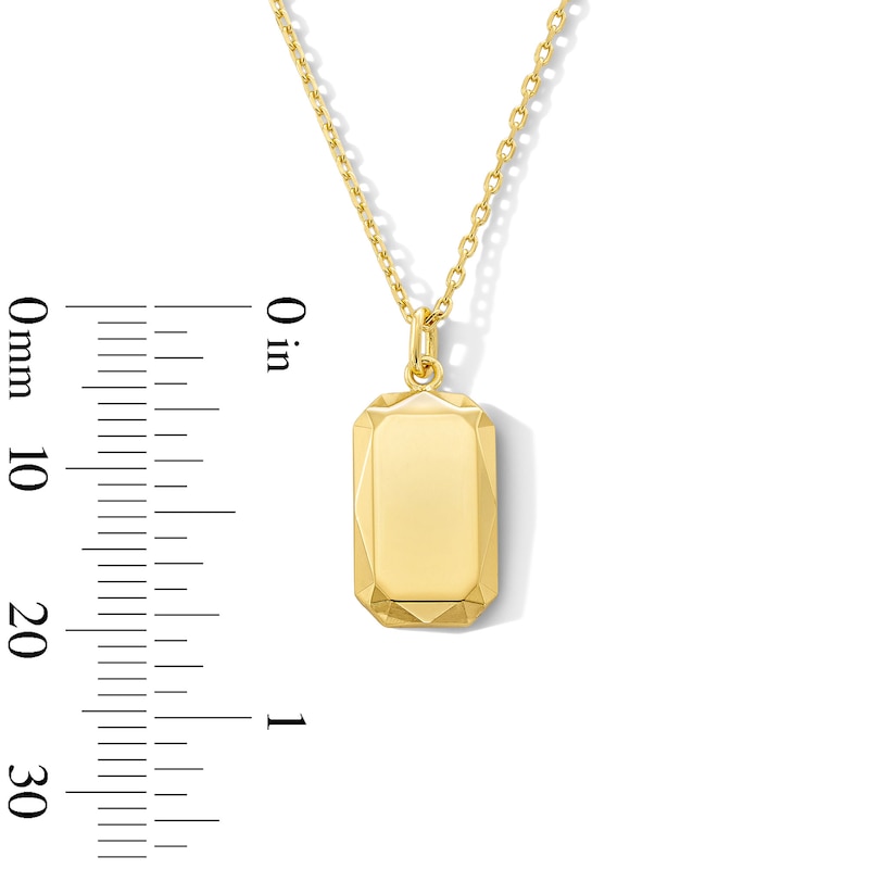 Main Image 3 of Geometric Dog Tag Necklace in Sterling Silver with 18K Gold Plate - 20"