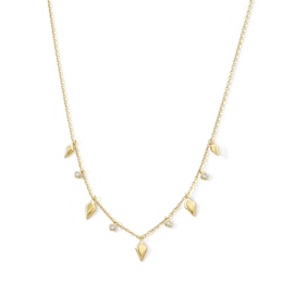 1/8 CT. T.W. Lab-Grown Diamond and Kite Dangle Necklace in Sterling Silver with 18K Gold Plate (F/VS2) - 16"