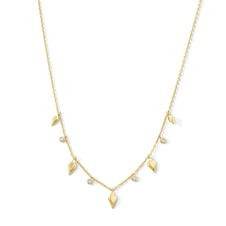 1/8 CT. T.W. Lab-Grown Diamond and Kite Dangle Necklace in Sterling Silver with 18K Gold Plate (F/VS2) - 16"