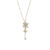 Thumbnail Image 1 of 1/4 CT.T.W. Diamond Flower Drop Necklace in 10K Gold 18"