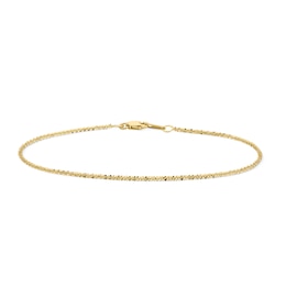 1.4mm Criss-Cross Chain Bracelet in Solid 10K Gold - 7.0"