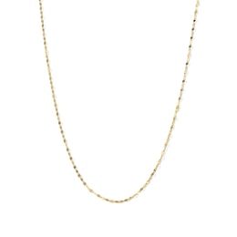 1.3mm Mirror Chain Necklace in Solid 10K Gold - 18"