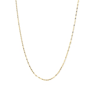 1.3mm Mirror Chain Necklace in Solid 10K Gold - 18"
