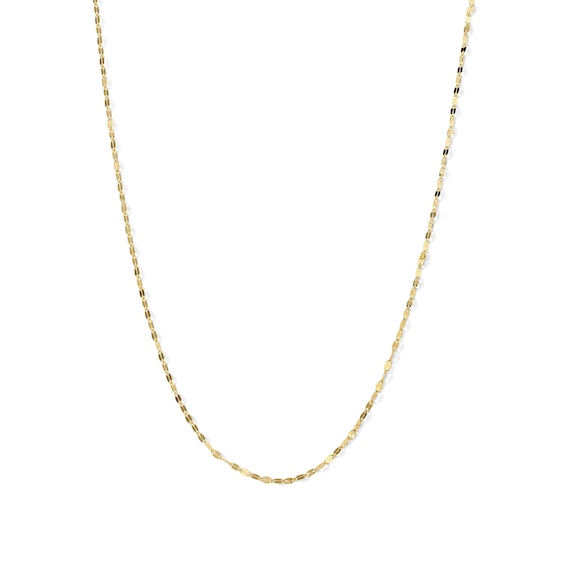1.3mm Mirror Chain Necklace in Solid 10K Gold - 18"
