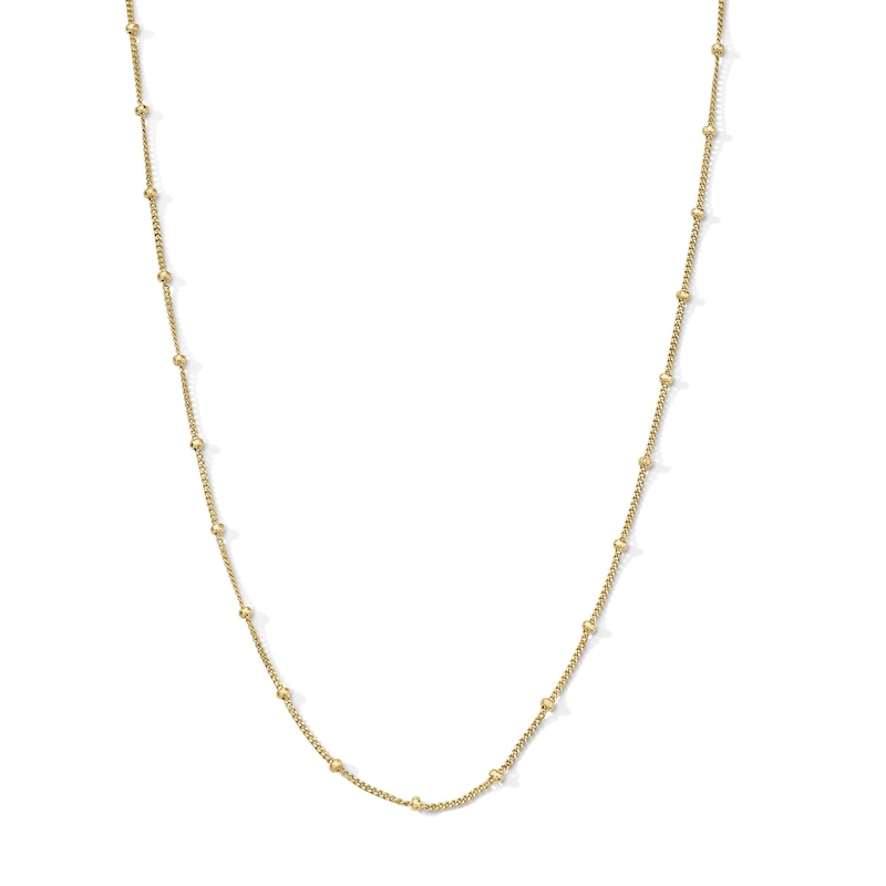 Main Image 1 of 0.9mm Saturn Curb Chain in Solid 10K Gold  - 18"