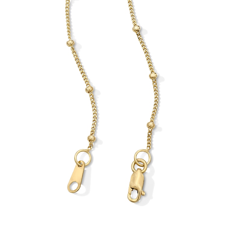 Main Image 3 of 0.9mm Saturn Curb Chain in Solid 10K Gold  - 18"