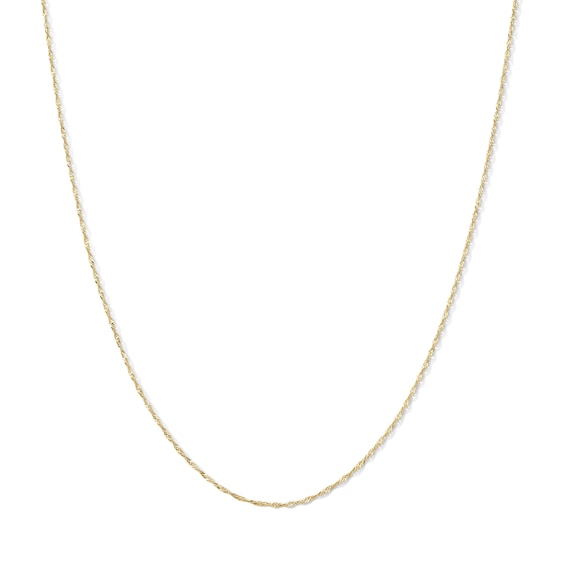 1.0mm Singapore Chain Necklace Solid 10K Gold - 18"