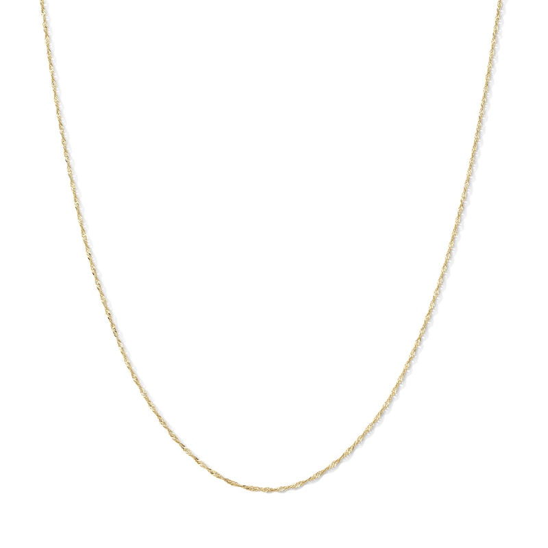 Main Image 1 of 1.0mm Singapore Chain Necklace Solid 10K Gold  - 18"