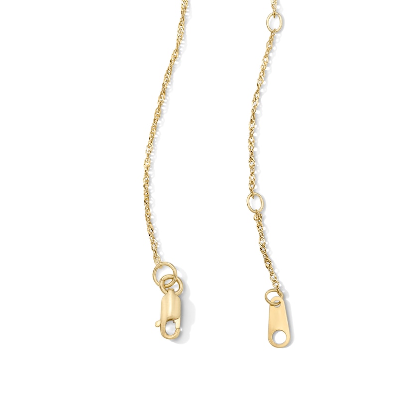 Main Image 3 of 1.0mm Singapore Chain Necklace Solid 10K Gold  - 18"