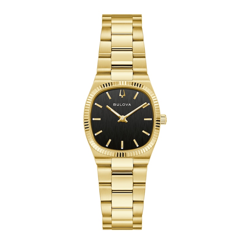 Main Image 1 of Bulova Super Seville Mini Gold-Tone IP Stainless Steel Watch with Black Dial (Model: 97L196)