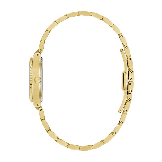 Bulova Super Seville Mini Gold-Tone IP Stainless Steel Watch with Black Dial (Model: 97L196)