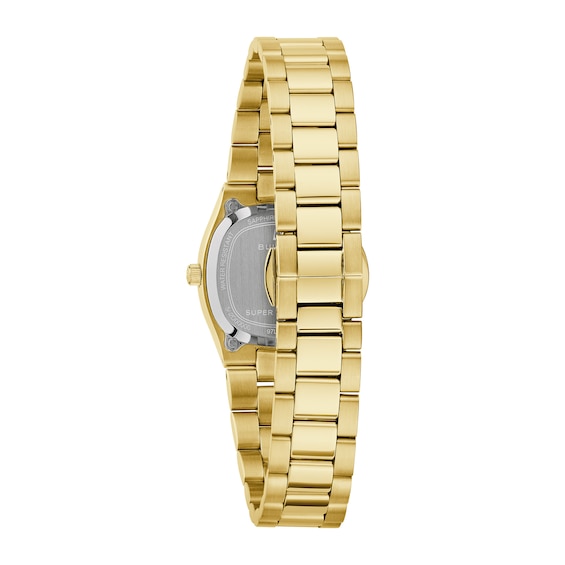 Bulova Super Seville Mini Gold-Tone IP Stainless Steel Watch with Black Dial (Model: 97L196)