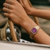 Thumbnail Image 4 of Bulova Super Seville Mini Gold-Tone IP Stainless Steel Watch with Purple Dial (Model: 97L197)