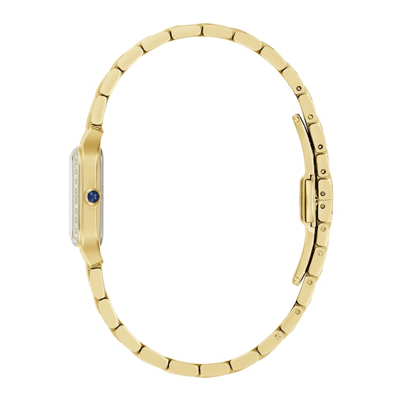 Ladies' Bulova Sutton 1/6 Ct.t.w. Diamond Gold-Tone IP Stainless Steel Watch with Mother-of-Pearl Dial (Model: 98R330)