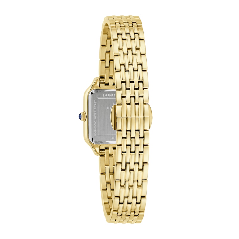 Main Image 3 of Ladies' Bulova Sutton 1/6 CT.T.W. Diamond Gold-Tone IP Stainless Steel Watch with Mother-of-Pearl Dial (Model: 98R330)