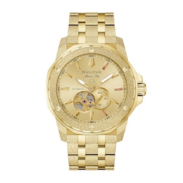 Bulova March Anthony Marine Star Gold-Tone IP Stainless Steel Watch with Champagne Dial (Model: 97A200)