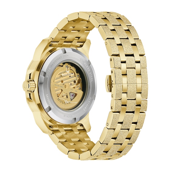 Bulova March Anthony Marine Star Gold-Tone IP Stainless Steel Watch with Champagne Dial (Model: 97A200)