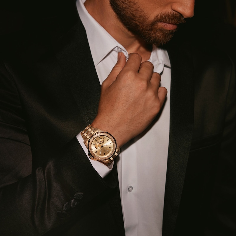 Main Image 5 of Bulova March Anthony Marine Star Gold-Tone IP Stainless Steel Watch with Champagne Dial (Model: 97A200)