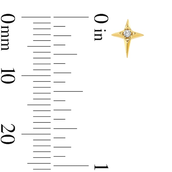 Lab-Grown Diamond Accent Star Stud Earrings in 10K Gold (F/Vs2)