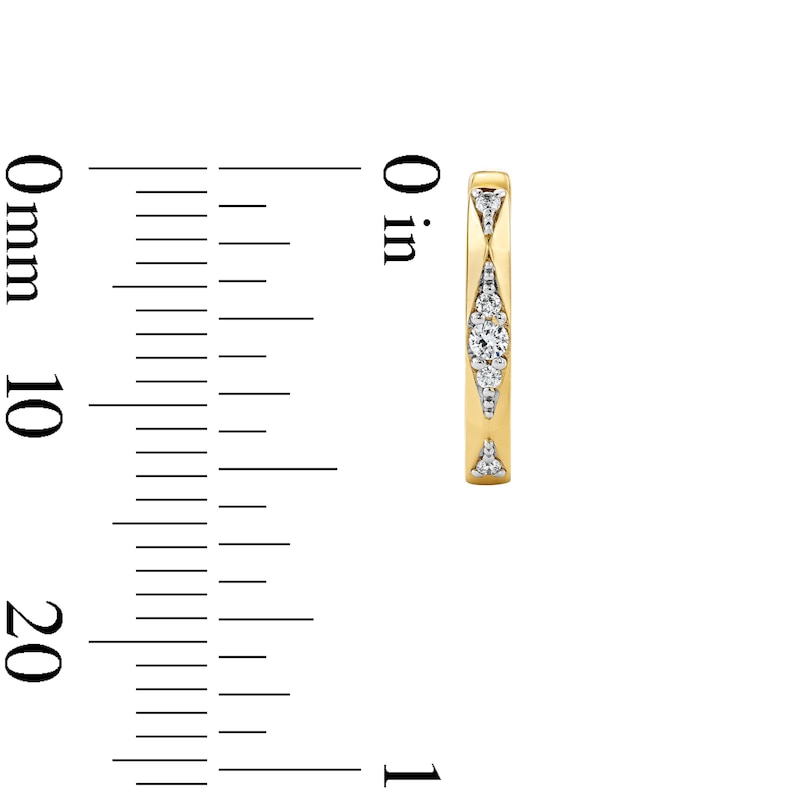 Main Image 3 of 1/8 CT. T.W. Lab-Grown Diamond Cluster Hoop Earrings in Sterling Silver with 18K Gold Plate (F/VS2)