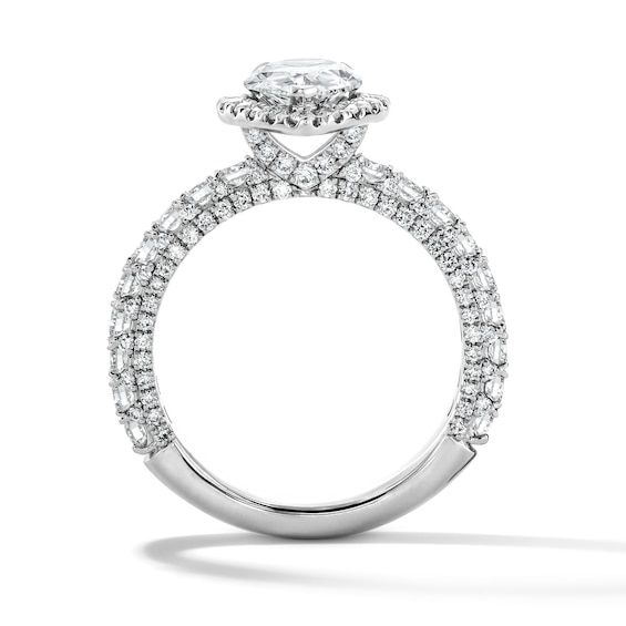 Vera Wang Love Collection 2-7/8 CT. T.w. Pear-Shaped Certified Lab-Grown Diamond Frame Engagement Ring in Platinum (F/Vs2)