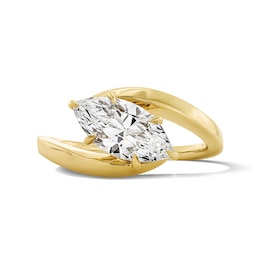1-1/2 CT. T.W. Marquise-Cut Certified Lab-Grown Diamond Tilted Solitaire Engagement Ring in 14K Gold (F/VS2)
