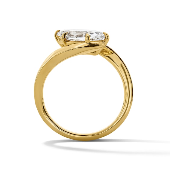 1-1/2 CT. T.w. Marquise-Cut Certified Lab-Grown Diamond Tilted Solitaire Engagement Ring in 14K Gold (F/Vs2)