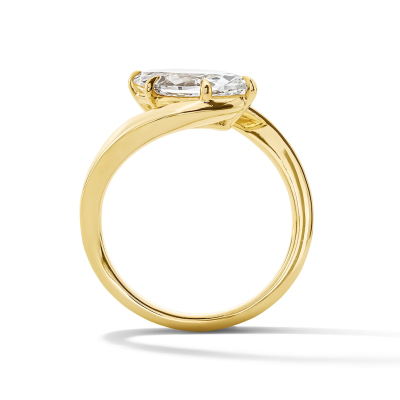 Main Image 2 of 1-1/2 CT. T.W. Marquise-Cut Certified Lab-Grown Diamond Tilted Solitaire Engagement Ring in 14K Gold (F/VS2)