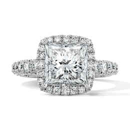 Vera Wang Love Collection 4-3/8 CT. T.W. Princess-Cut Certified Lab-Grown Diamond Frame Engagement Ring in Platinum (F/VS2)