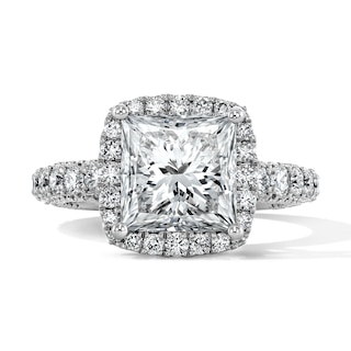 Vera Wang Love Collection 4-3/8 CT. T.W. Princess-Cut Certified Lab-Grown Diamond Frame Engagement Ring in Platinum (F/VS2)