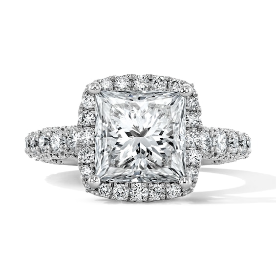 Vera Wang Love Collection 4-3/8 CT. T.w. Princess-Cut Certified Lab-Grown Diamond Frame Engagement Ring in Platinum (F/Vs2)
