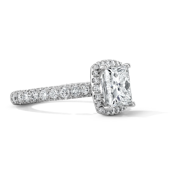 Vera Wang Love Collection 4-3/8 CT. T.w. Princess-Cut Certified Lab-Grown Diamond Frame Engagement Ring in Platinum (F/Vs2)