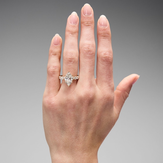 4 CT. T.w. Marquise-Cut Certified Lab-Grown Diamond Engagement Ring in 14K Gold (F/Vs2)