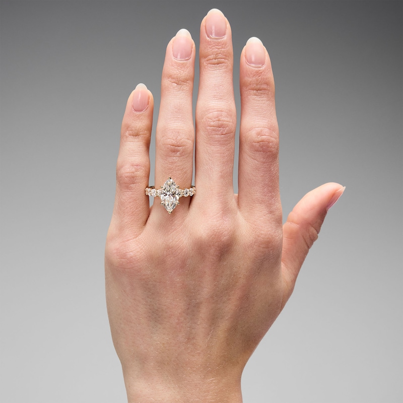 Main Image 2 of 4 CT. T.W. Marquise-Cut Certified Lab-Grown Diamond Engagement Ring in 14K Gold (F/VS2)
