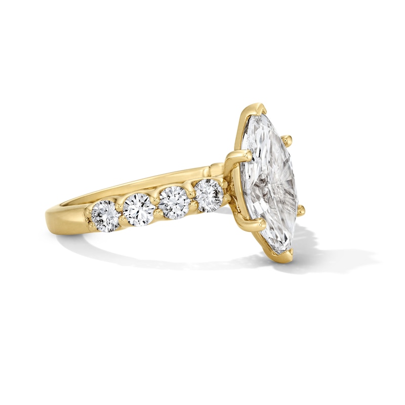 Main Image 4 of 4 CT. T.W. Marquise-Cut Certified Lab-Grown Diamond Engagement Ring in 14K Gold (F/VS2)