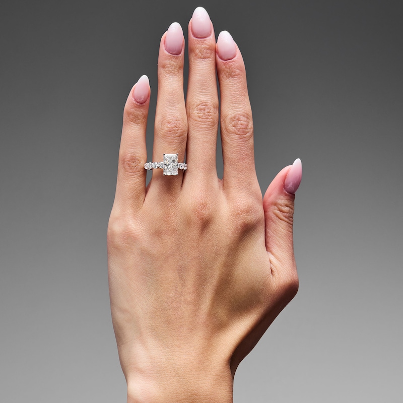 Main Image 2 of 4 CT. T.W. Radiant-Cut Certified Lab-Grown Diamond Engagement Ring in 14K White Gold (F/VS2)