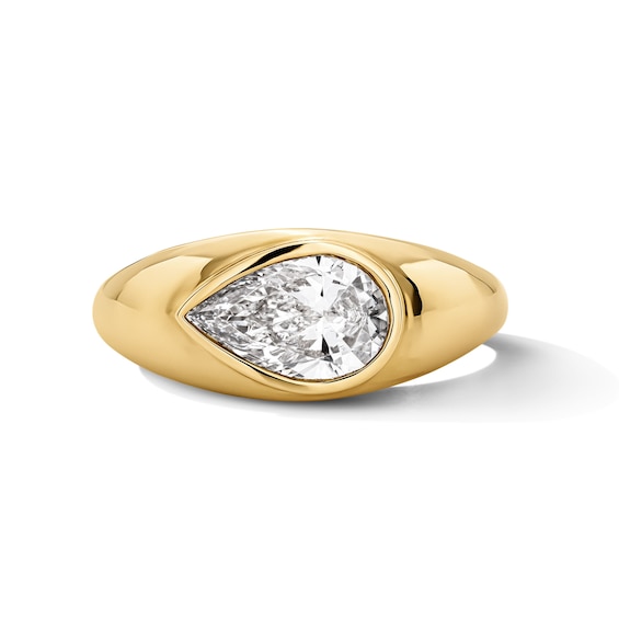 2 CT. T.w. Pear-Shaped Certified Lab-Grown Diamond East-West Solitaire Engagement Ring in 14K Gold (F/Vs2)