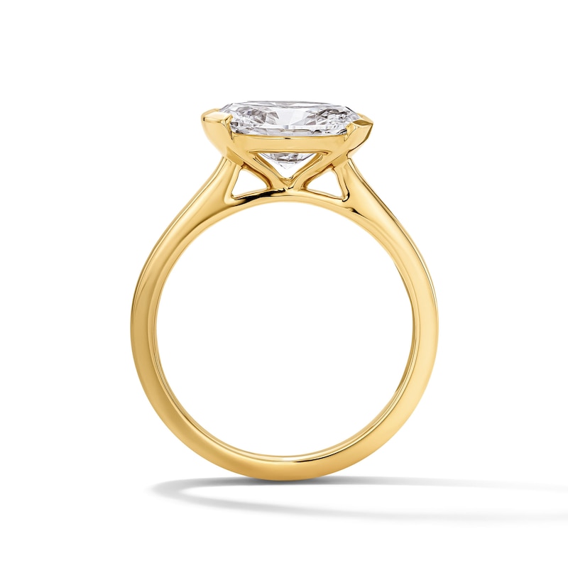 Main Image 3 of 2 CT. T.W. Oval Certified Lab-Grown Diamond East-West Solitaire Engagement Ring in 14K Gold (F/VS2)