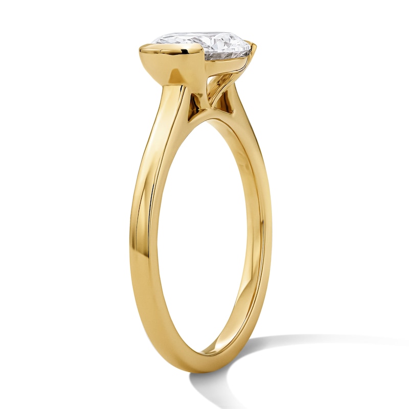 Main Image 5 of 2 CT. T.W. Oval Certified Lab-Grown Diamond East-West Solitaire Engagement Ring in 14K Gold (F/VS2)