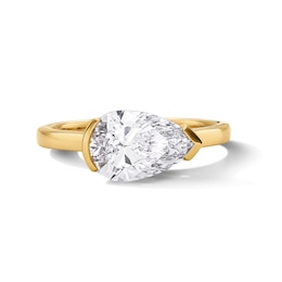 2 CT. T.W. Pear-Shaped Certified Lab-Grown Diamond East-West Solitaire Engagement Ring in 14K Gold (F/VS2)