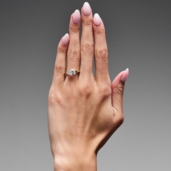 2 CT. T.w. Pear-Shaped Certified Lab-Grown Diamond East-West Solitaire Engagement Ring in 14K Gold (F/Vs2)