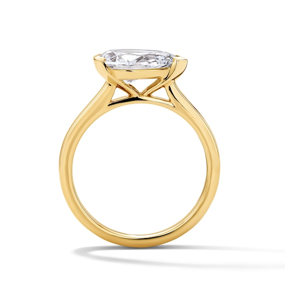2 CT. T.w. Pear-Shaped Certified Lab-Grown Diamond East-West Solitaire Engagement Ring in 14K Gold (F/Vs2)