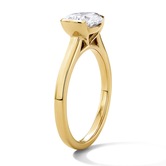 2 CT. T.w. Pear-Shaped Certified Lab-Grown Diamond East-West Solitaire Engagement Ring in 14K Gold (F/Vs2)