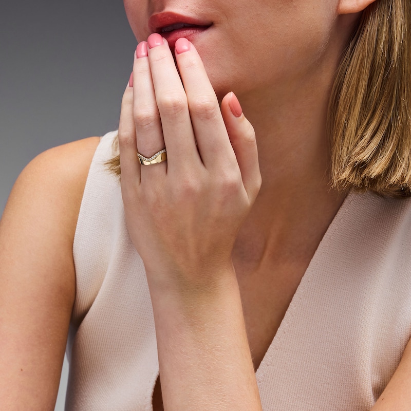 Main Image 2 of 1/5 CT. T.W. Lab-Grown Diamond Contour Anniversary Ring in 14K Gold (F/VS2)