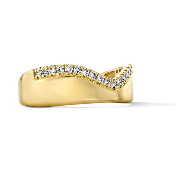 1/5 CT. T.w. Lab-Grown Diamond Contour Anniversary Ring in 14K Gold (F/Vs2)