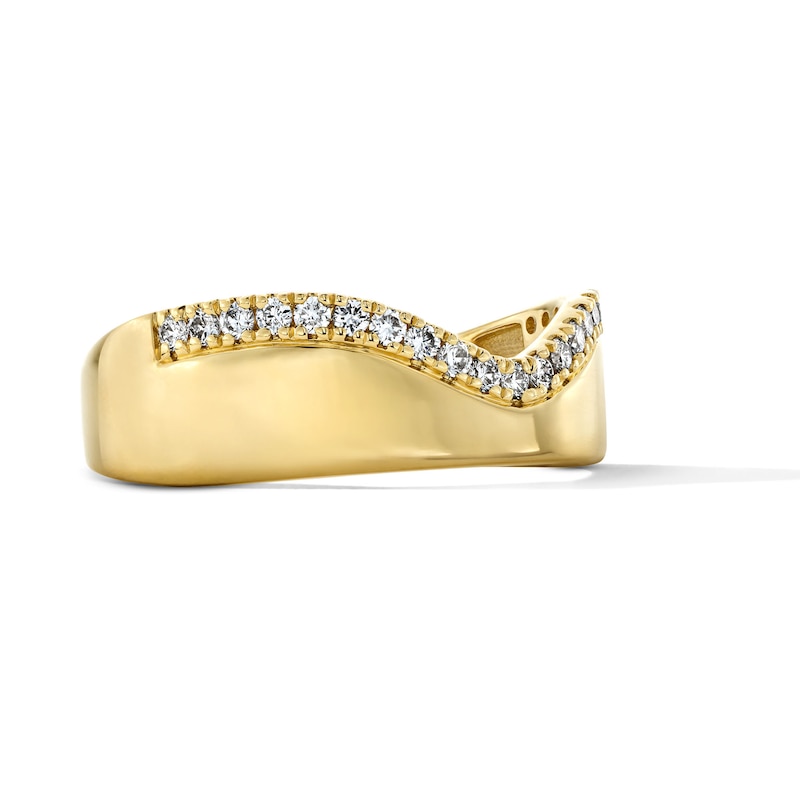 Main Image 4 of 1/5 CT. T.W. Lab-Grown Diamond Contour Anniversary Ring in 14K Gold (F/VS2)