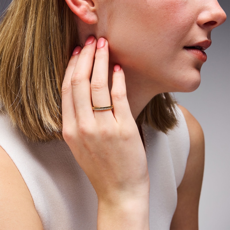 Main Image 2 of 3/8 CT. T.W. Lab-Grown Diamond Ribbed Faux Stack Anniversary Ring in 14K Gold (F/VS2)